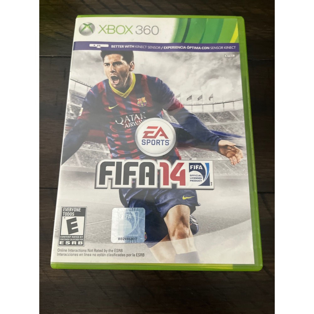 FIFA 14 Xbox 360 EA Sports Soccer Video Game Messi Cover CIB Kinect Compatible